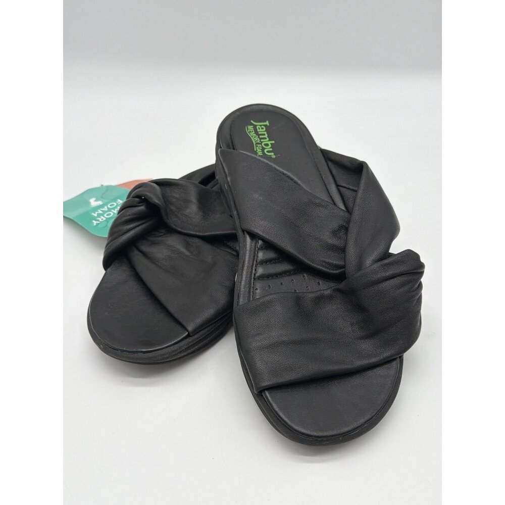Jambu Womens Memory Foam Black Slide Sandals Size 6 With Terra Traction